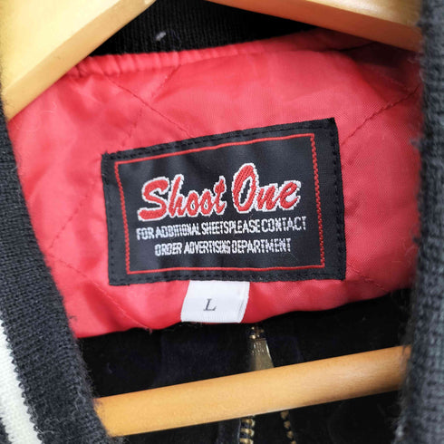 Shoot One  90s AMERICANロゴ 龍柄 刺繍 ベロア スカジャン メンズ import:L